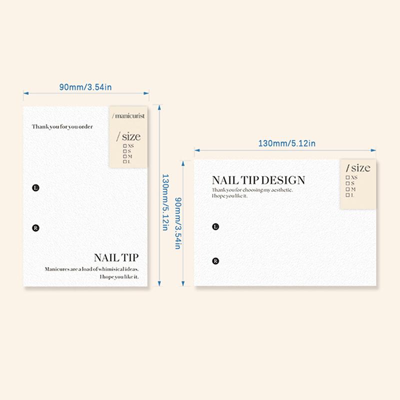 10Pcs Press-On Nail Packaging Display With Tie Bags Handmade False Nail Design Swatch Show Card Manicure Sample Display Salon