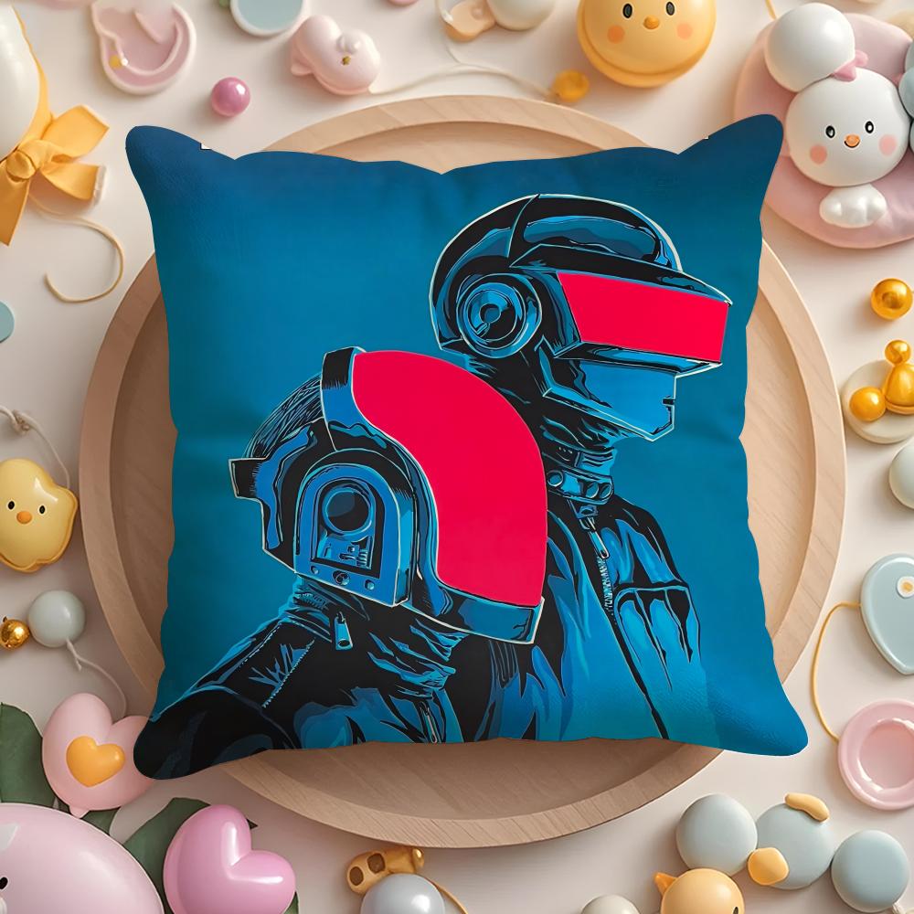 COOL DaftS PunkS Cushion Cover Home & Car Multi-Scene Pillow Cover - Reversible, Soft & Durable for Daily Use