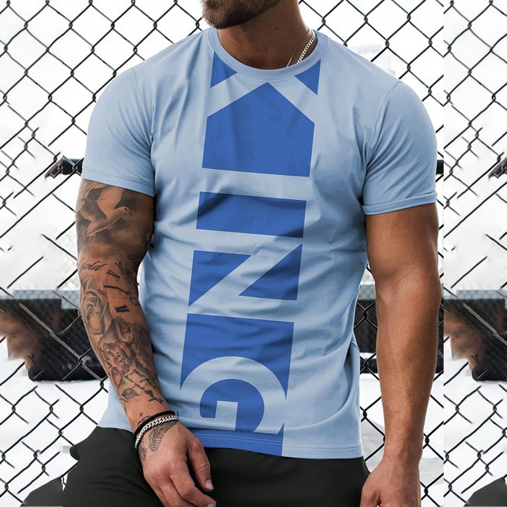 

2024 Модная мужская футболка с 3D-принтом 2024 Повседневная мужская одежда Быстросохнущие футболки для фитнеса и мышц Мужская одежда с круглым вырезом и коротким рукавом 5XL
