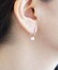 Alleun Silver 925 U-Shaped Freshwater Pearl One-Touch Silver Earrings Daily