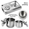 2 Stück/Set Maniküre Acryl Flüssigpulver Edelstahlbehälter Schale Dappen-Schale Desinfektionsbecher mit Deckel Nagelkunstwerkzeug