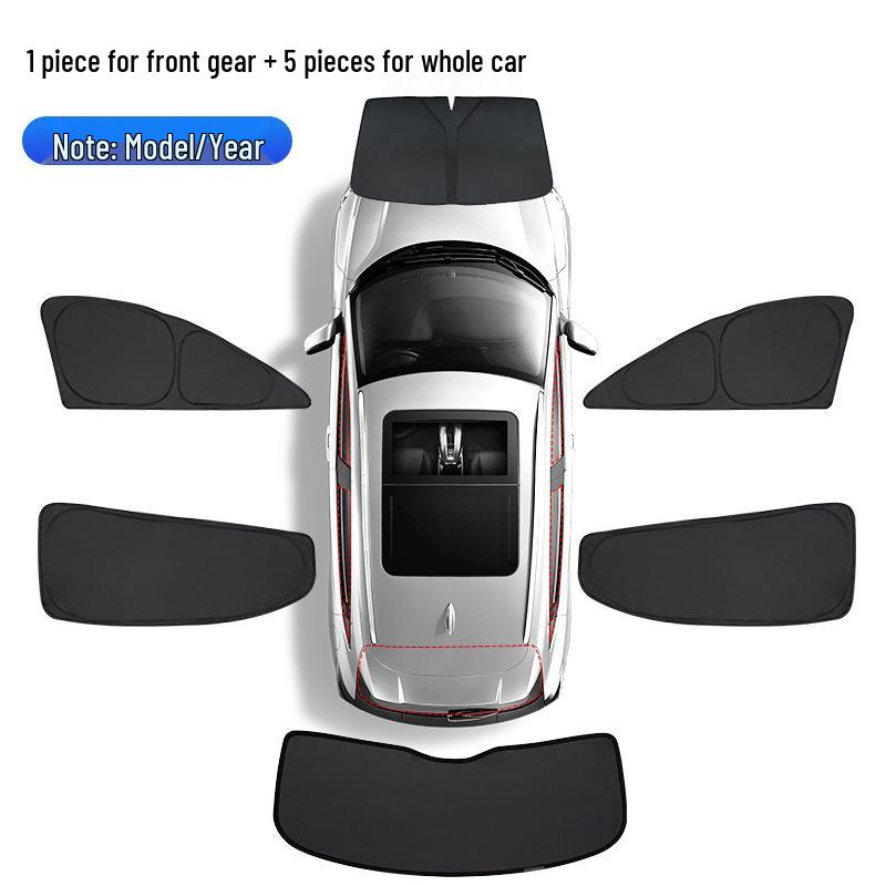 Opaque Car Sunshade Curtain: Side Window Privacy & Heat Insulation for Camping