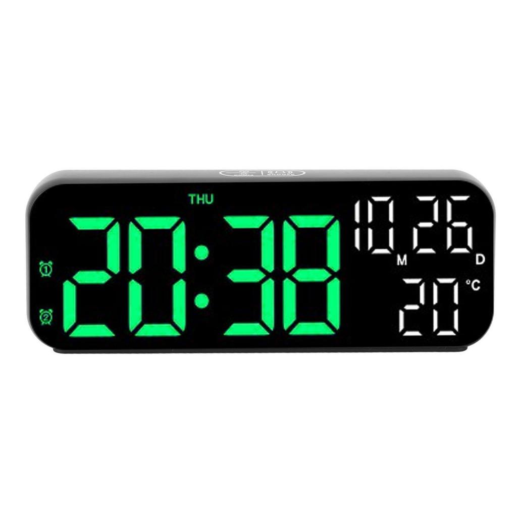 Digital Clock Dual Display Voice Control 3   Brightness Date Temp Display Countdown LED Electronic Alarm Clock
