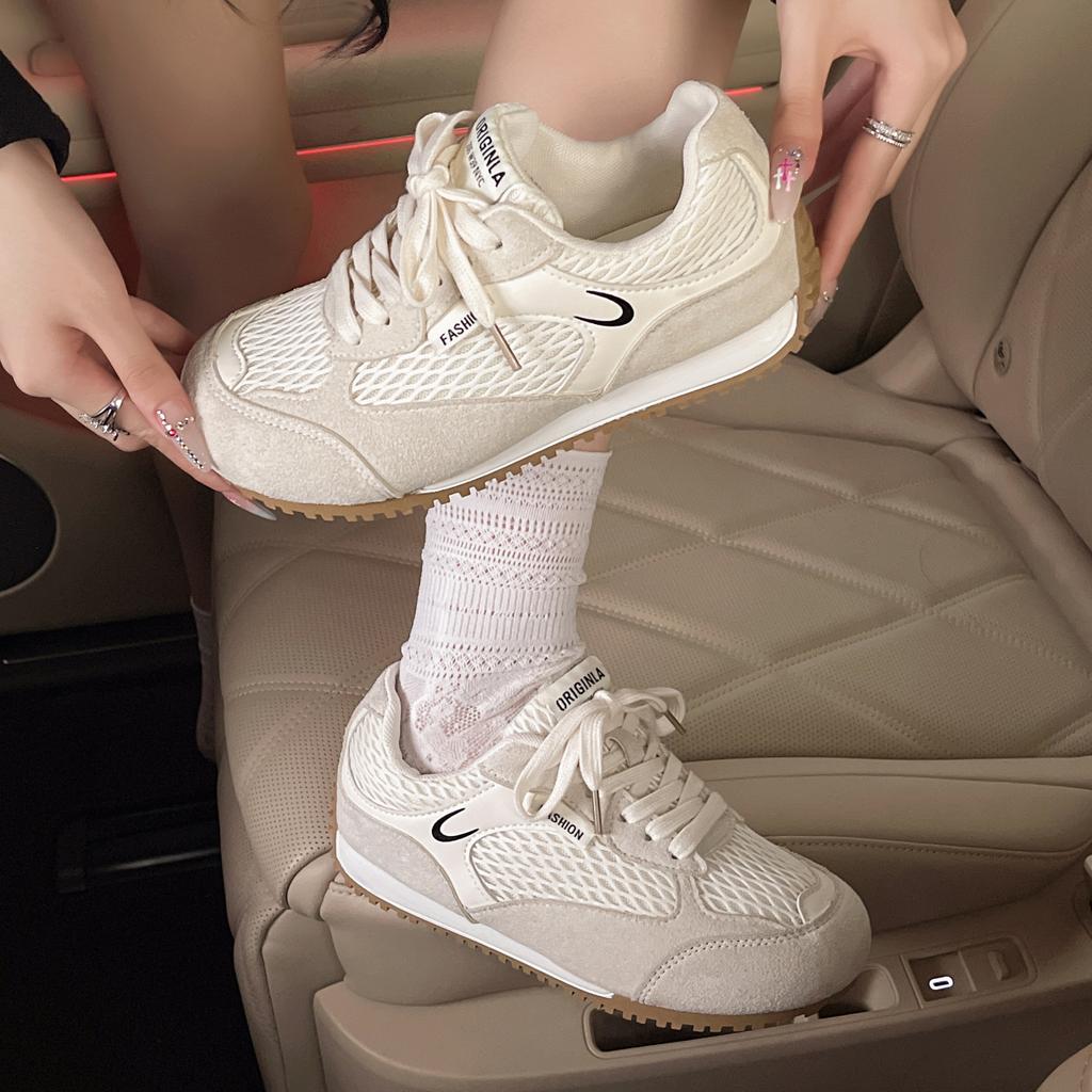 Fashion Retro Yellow Women German Training Shoes 2025 Flat Sneakers Woman Comfort Lace-Up Forrest Gump Shoes Women Casual Sneaker 3213