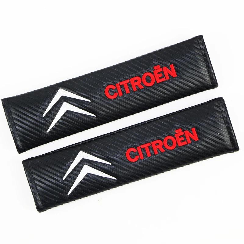 for Citroen C4 C3 C5 C1 C2 Berlingo C-Elysee C4-Picasso C4-Aircross Carbon fiber Car Seat belt Cover Protective Pad Accessories