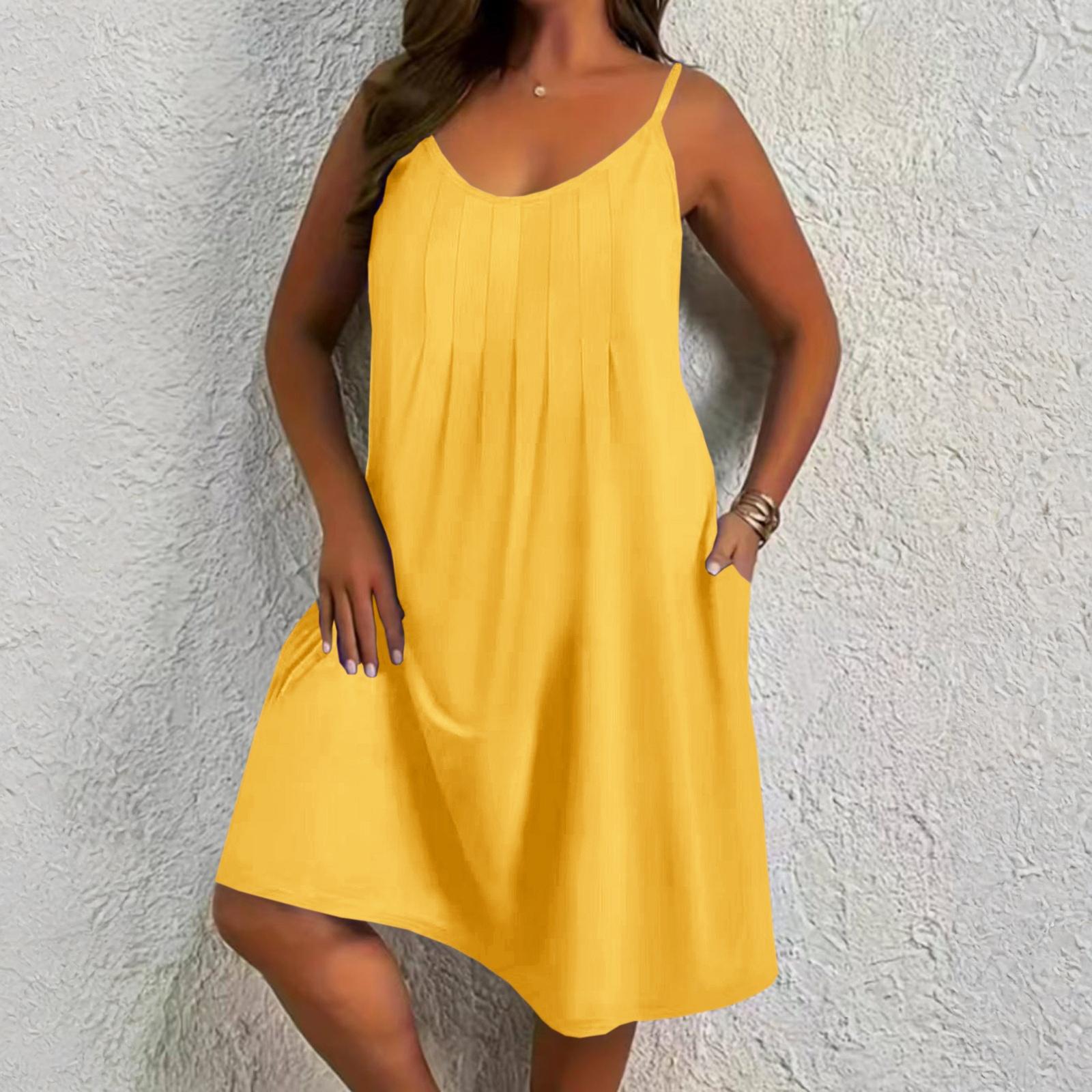 

Women s Summer Casual Festive Dresses For Women Wedding Guest Bridesmaid Dresses Party Dress XL жовтий