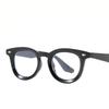 Non-polarized Men Plastic Round Rice Nail Sunglasses Compact and Simple Casual Fashion Style Vintage Punk Shade Rivet Concave Frame Eyewear