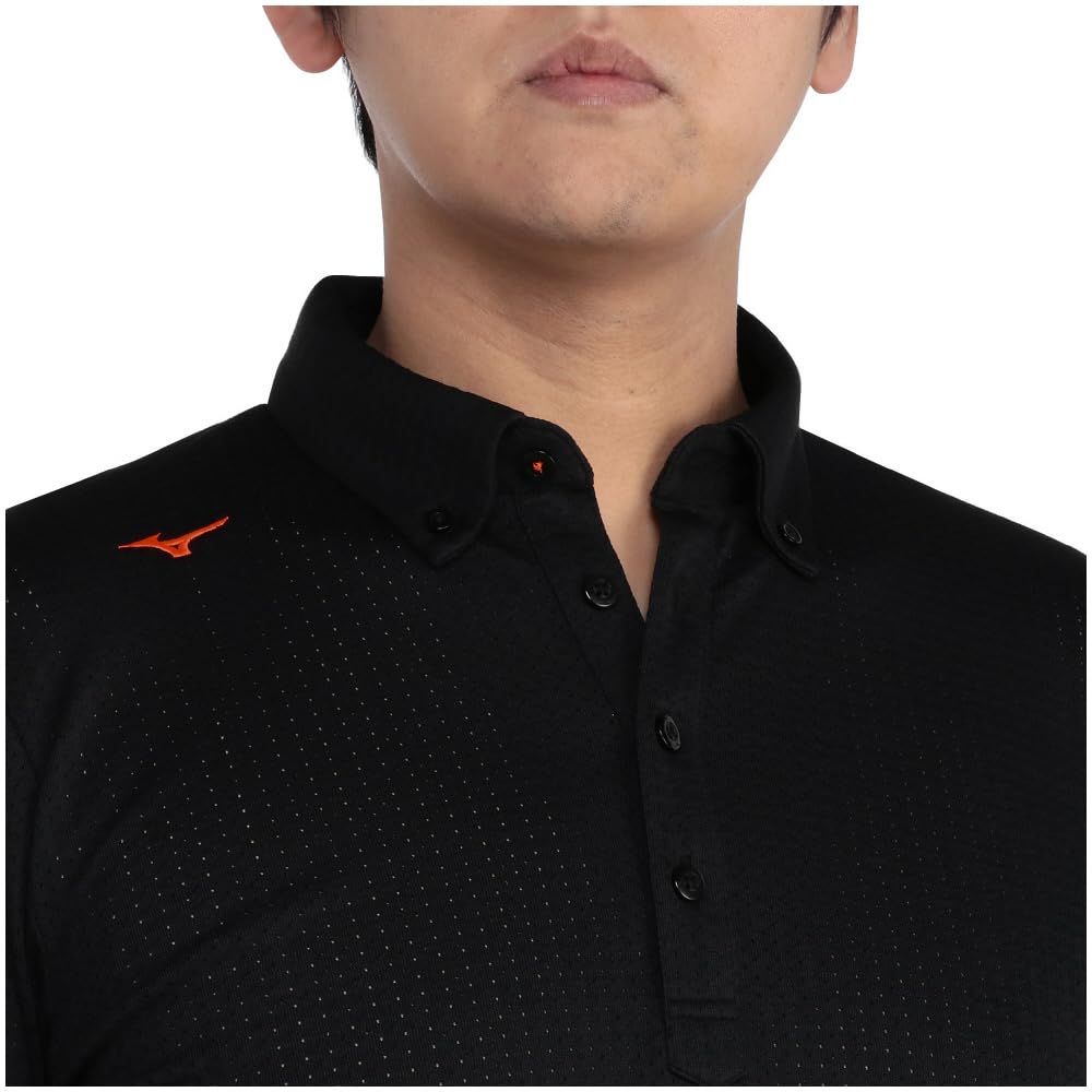 Mizuno Warm Dry Aeroflow Golf Highly Breathable and Mizuno Move Tech Black Button-Down Shirt, Warm, E2MAB502, Men's,