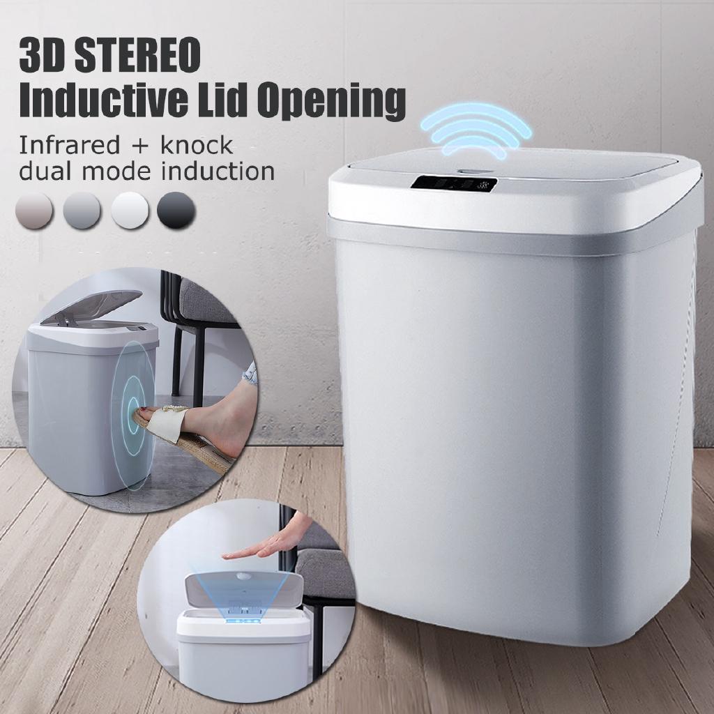 15L Automatic Touchless Smart Infrared Motion Sensor Rubbish Waste Bin Kitchen Trash Can Garbage Bins for Home Room Kitchen Car 26.5 * 20.8 * 33 CM