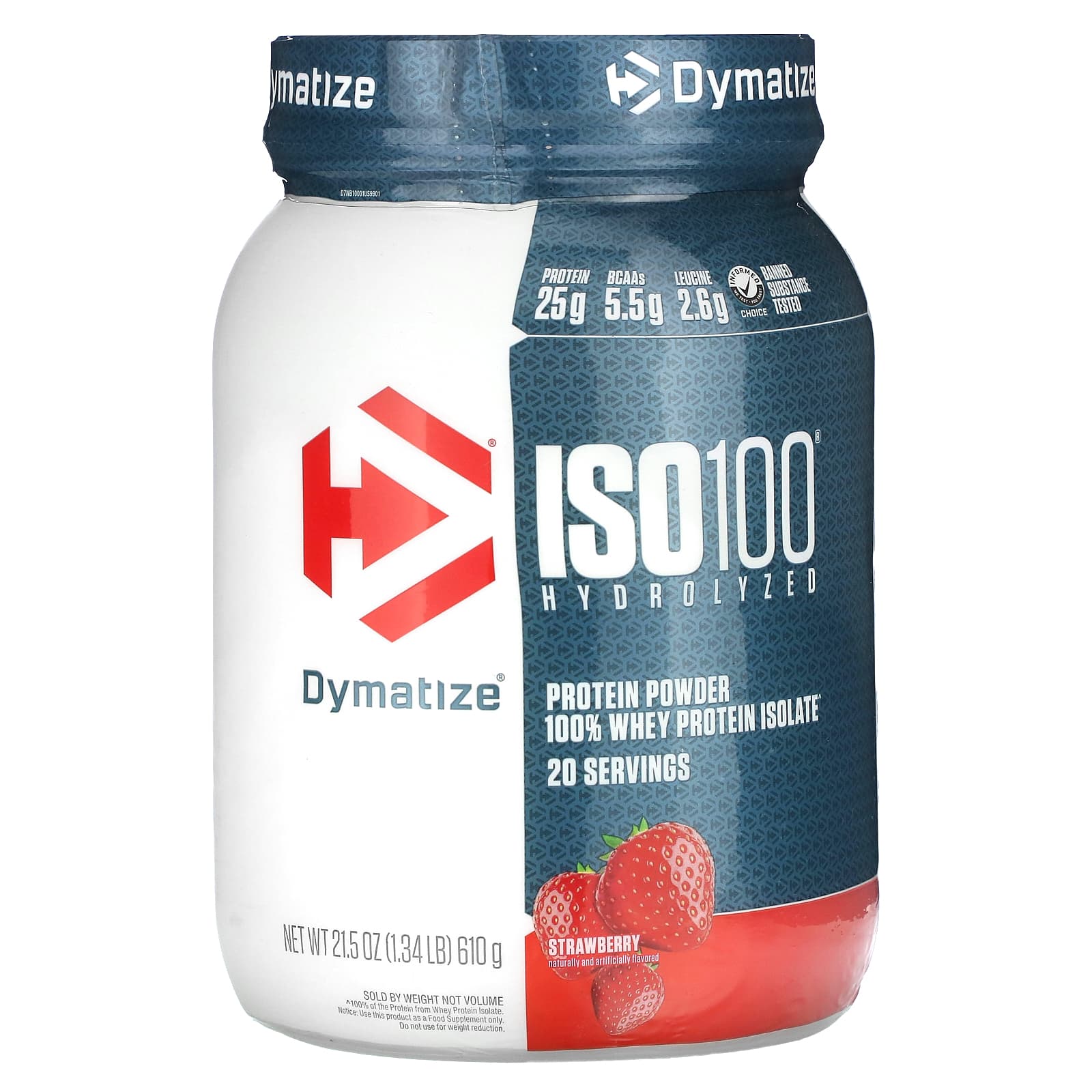 

Iso100® Hydrolyzed, 100% Whey Protein Isolate, Strawberry Flavor, 610G (1.34Lb)
