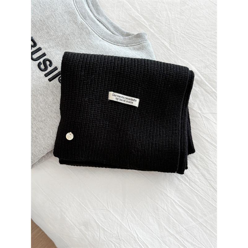 Sheep wool couple solid color knitted wool scarf women's autumn and winter value for money, thickened warm scarf