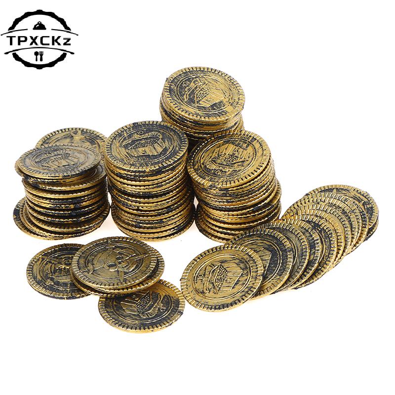  10pcs Pirate Treasure Coins Party Props Christmas Gift Game Currency Halloween