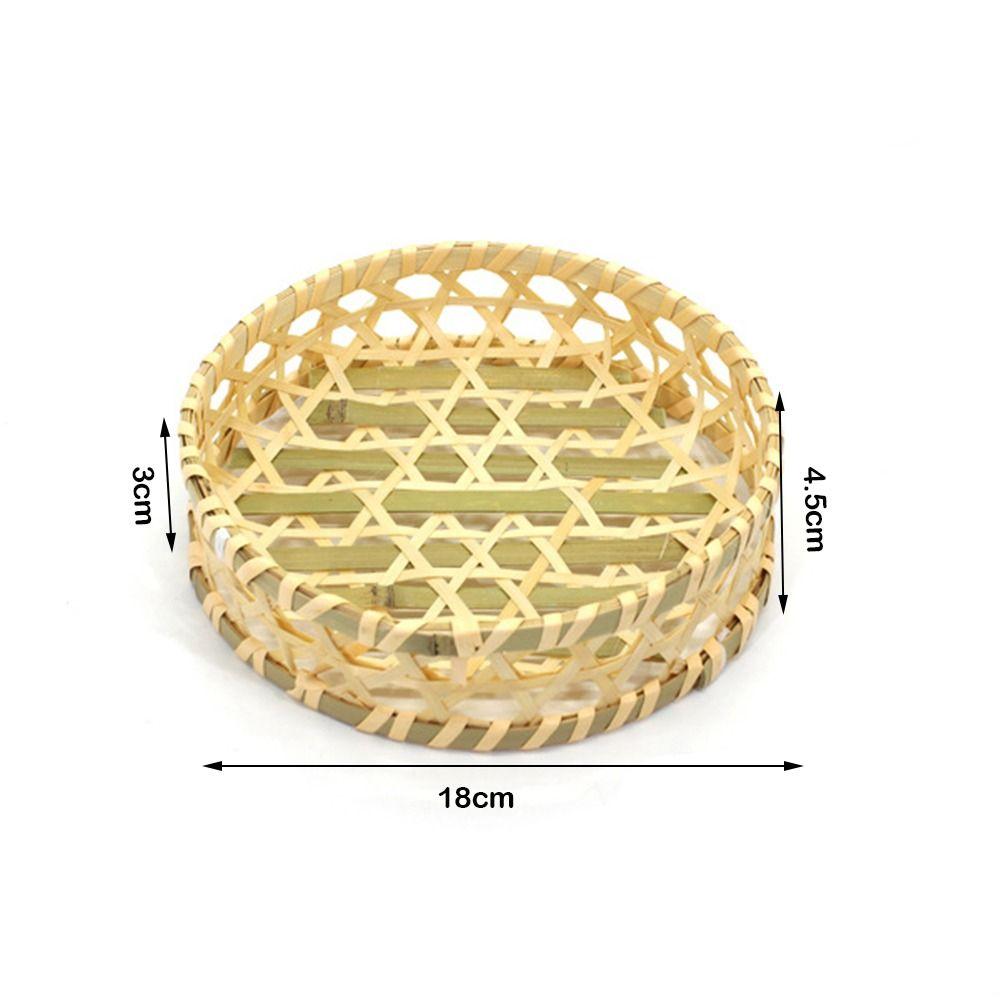 Desktop Ornament Bamboo Fruit Basket Bread Fruit Miniature Storage Baskets Creative Pastry Plate
