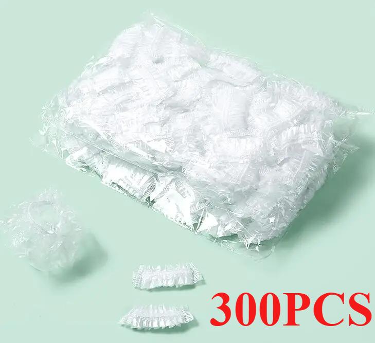 Disposable Hair Earmuff Dye Transparent Elastic Shower Hair Dye Protection Tool Shield Waterproof Earpack Plastic Wrap