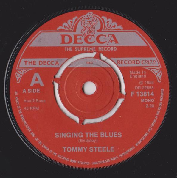 

7inch Record TOMMY STEELE - Singing The Blues F13814 Decca 1978 UK Rock Used