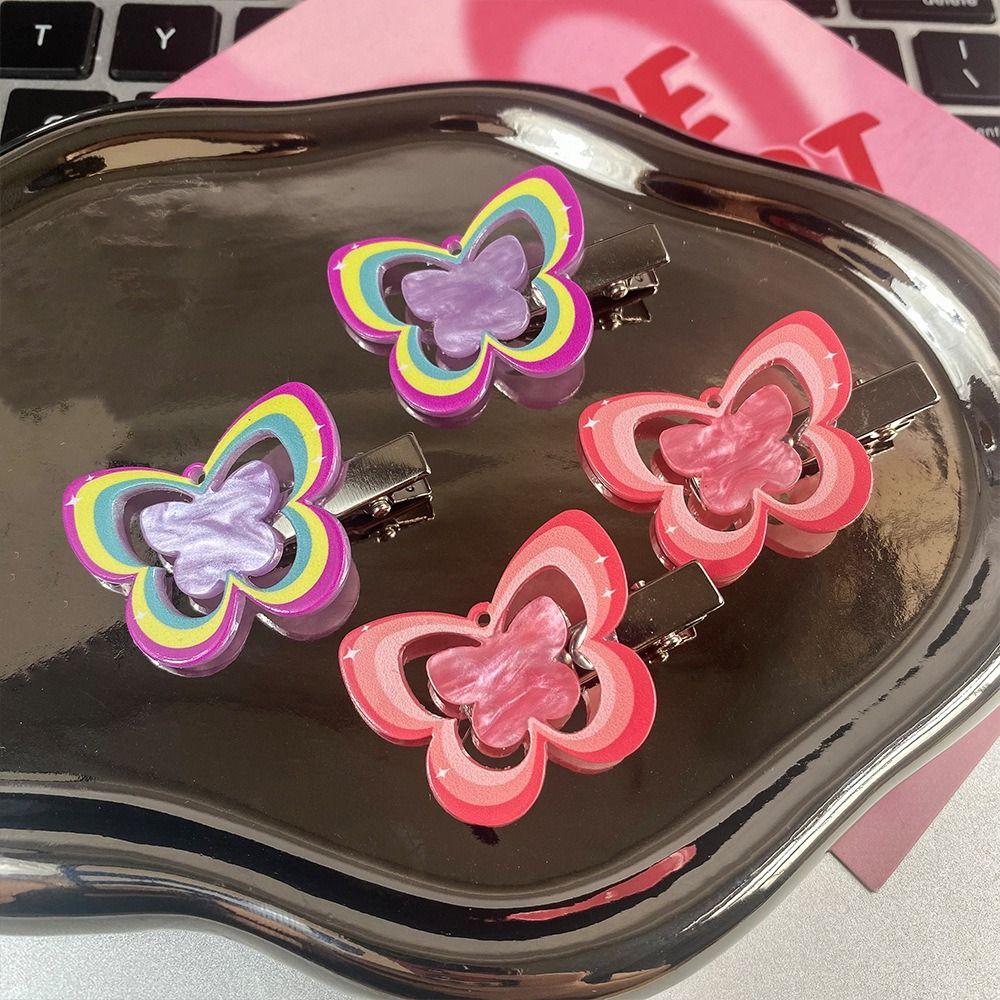 

2pcs/set Acrylic Y2k Style Hairpins Candy Color Children Duckbill Clip Girls/Children