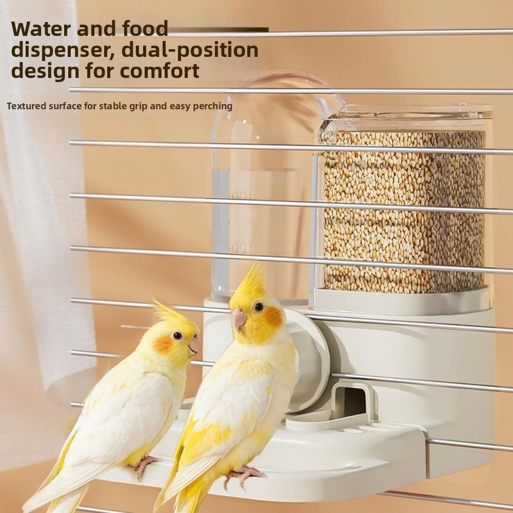 Large Capacity Automatic Bird Feeder Leak-Proof Bird Food Container  For Parakeets Finches Cages