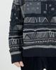 A MADE Pattern Mix Oversized Knit Sweater (Black Gray)