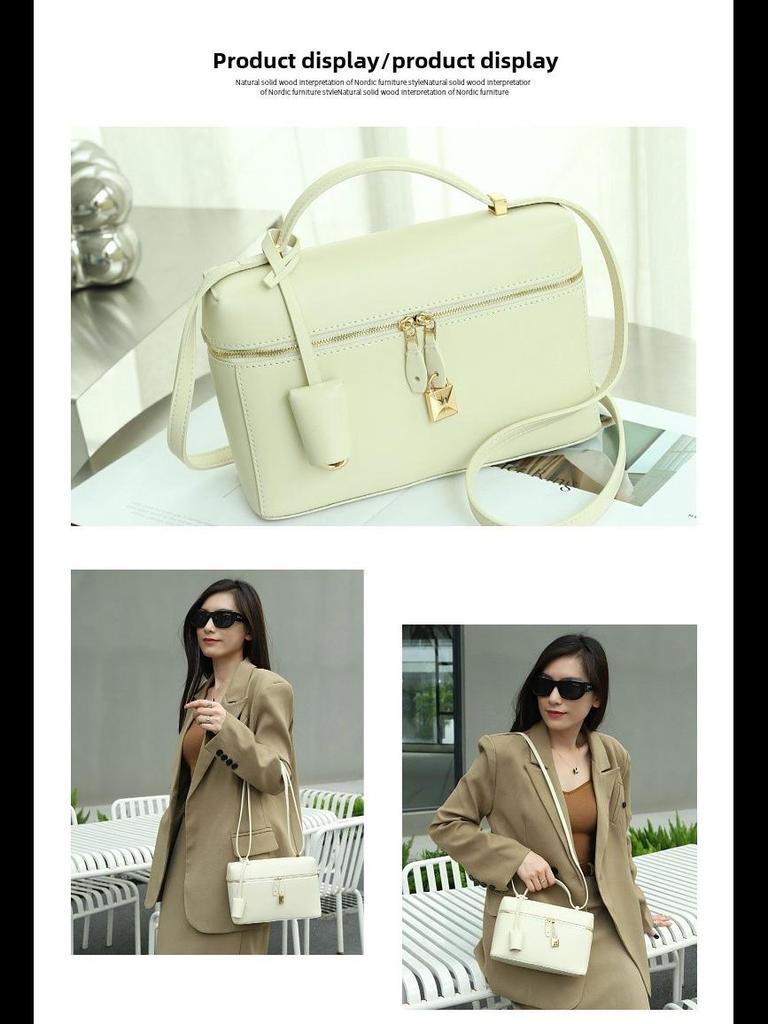 Women's High-Grade Retro Leather Underarm Lunch & Cosmetic Bag - 2025 Fashion Versatile Handheld Style