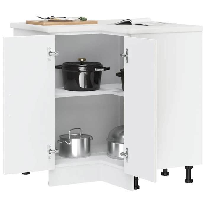 VidaXL Corner Kitchen Cabinet Porto Glossy White Engineered Wood 853989
