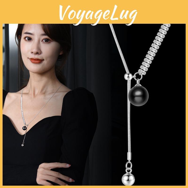 Multilayered Fashionable Pearl And Crystal Necklace With Unique Geometric Design Women For