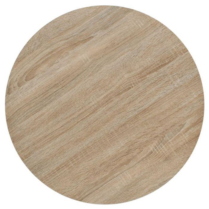 VidaXL Bistro Table MDF and Steel Round 60x75 Cm Oak Color Bar Cafe 245612