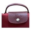 Longchamp Le Pliage Green Handle Leather Trim Nylon Dumpling Tote Bag Regular Women Tote Bags Pomegranate-Red 34175919P98
