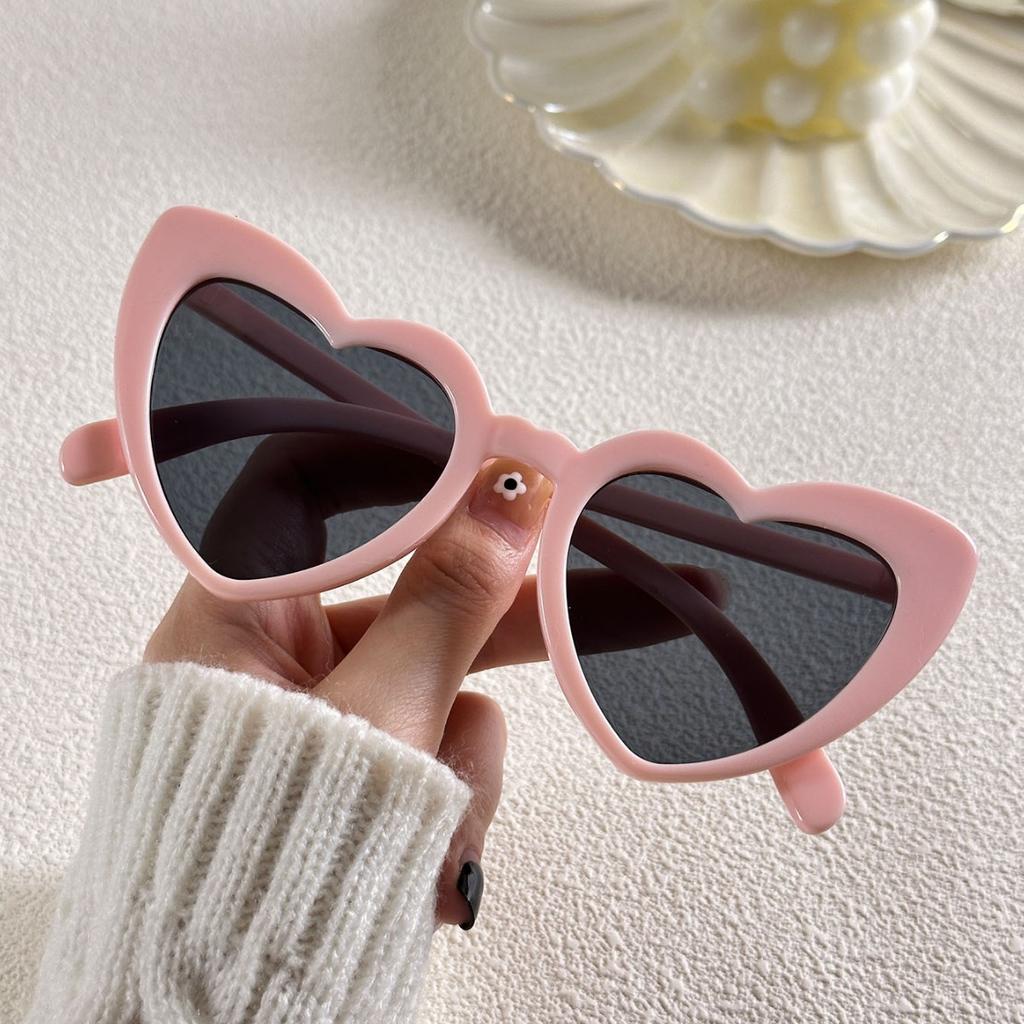 Large Frame Love Inlaid Pearl Sunglasses Peach Heart Party Dance Sunglasses Women'S Photo Sunglasses