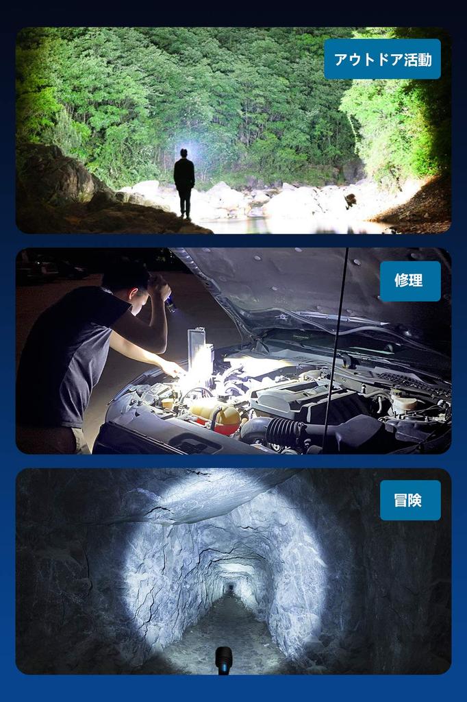 LED 1500 Rotating 5 USB Emergency Ideal for Outdoor and Emergency Preparedness Powerful, Military-Grade Flashlight, Lumens, Zoom, Modes, Rechargeable,