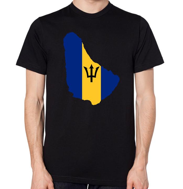 Barbados Flag Map T-Shirt S