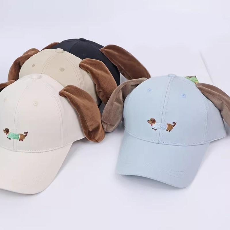 Women Baseball Hat Cartoon Lovely Cartoon Fun Dachshund Hat for Idol Concert Shows Embroidery Caps for Adults