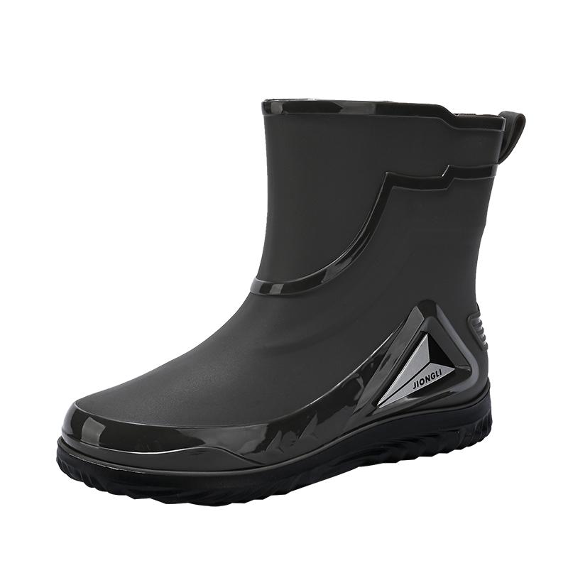 Men's casual fashion rain boots four season comfort light height increasing outdoor wear-resistant waterproof casual rain shoes