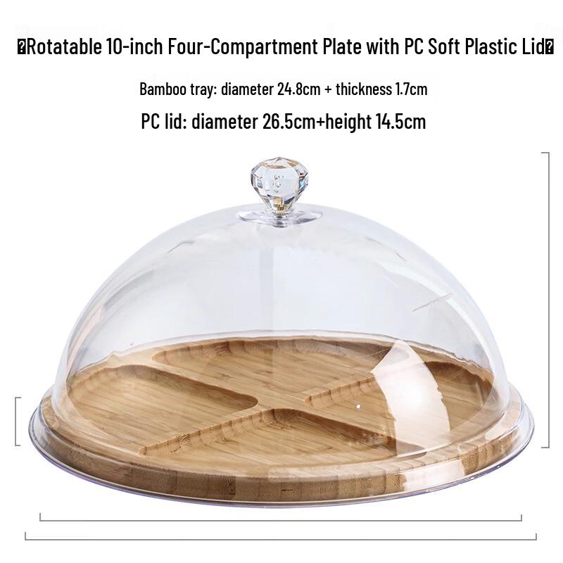 

Nordic Wood Rotatable Display Tray with Glass Dome