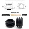 Black Round Plastic End Cap for Chair and Table Legs, Stainless Steel Plug, Tube Stopper