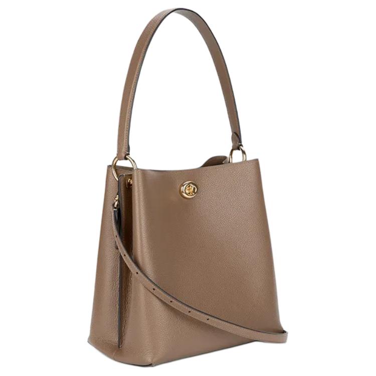 Coach Charlie 26 Removable Shoulder Strap Bucket Bag Women Handbags Dark-Brown 55200-IMV2R