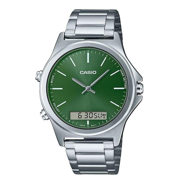 Мужские аналоговые часы Casio с зеленым циферблатом MTP-VC01D-3EUDF