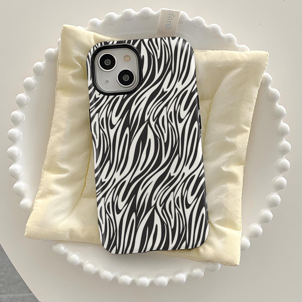 Amazon Hot-selling Zebra Pattern iPhone16 Mobile Phone Case Magnetic Suction Film Two-in-one Apple 17 Matte Anti-collision Case