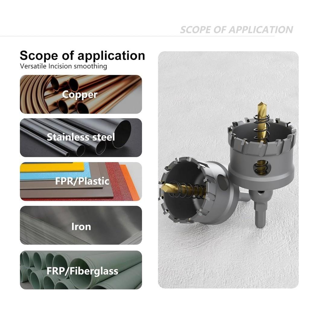 Upgrade Heavy Duty Carbide TCT Carbide Hole Saw Kit Professional Hard Metal Hole Opener Tool Set