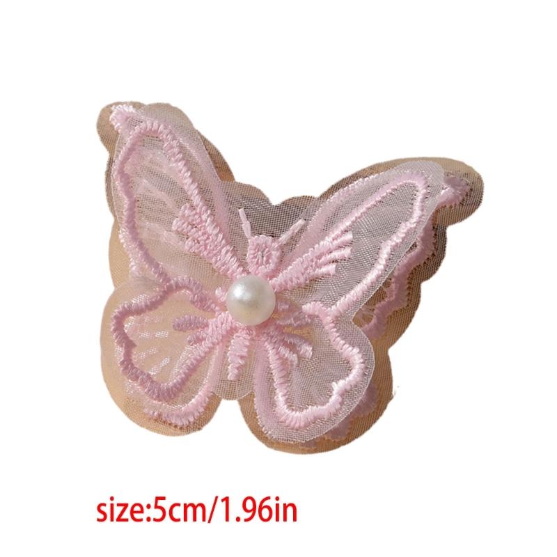 Fabric Pearls Embroidered Butterfly Sewing Accessories For Craft And Fashion