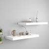 Day and Night - Day and Night Floating Wall Shelves 2 Pcs White MDF 60x23.5x3.8 Cm