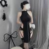 770 Plus Size Sexy Lingerie Slit Cheongsam Dress - Buttock-Revealing Summer Pajamas for Women, High Elasticity, Ideal for Roleplay