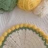 Crochet Rose Bouquet Coaster Heat-resistant DIY Handmade Knitting Flower Coffee Mug Cup Mat Kitchen Countertop Table Desk Decoration