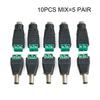 10x 2.1mm Male Female DC 12V Power Plug Socket Screw Terminal CCTV Adaptors