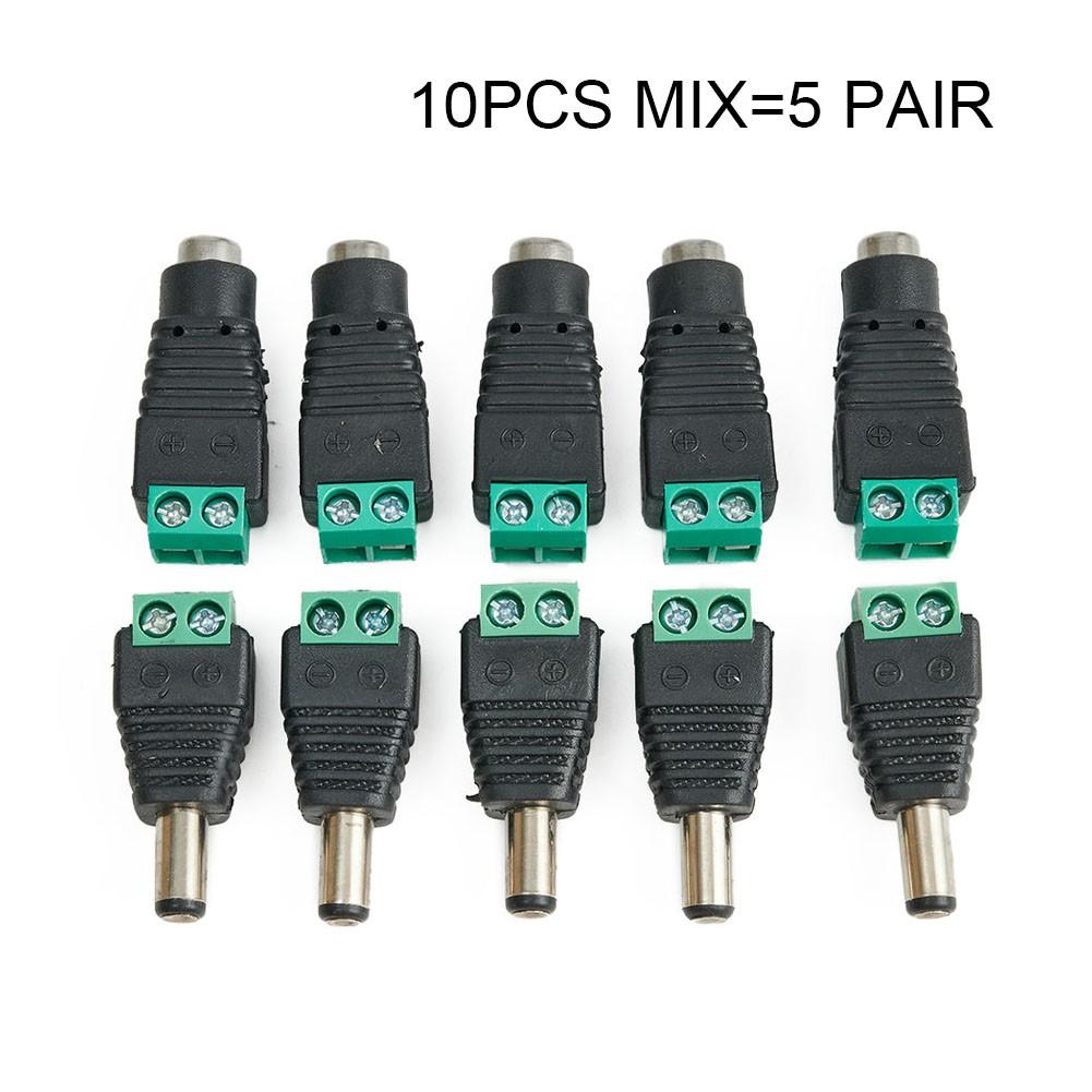 10x 2.1mm Male Female DC 12V Power Plug Socket Screw Terminal CCTV Adaptors