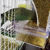 Transparent Acrylic Bird Feeder Automatic No-Mess Bird Cage Feeder Large Capacity Parrot Feeder Anti-Spill Bird Feeder for Canaries Budgies Finches