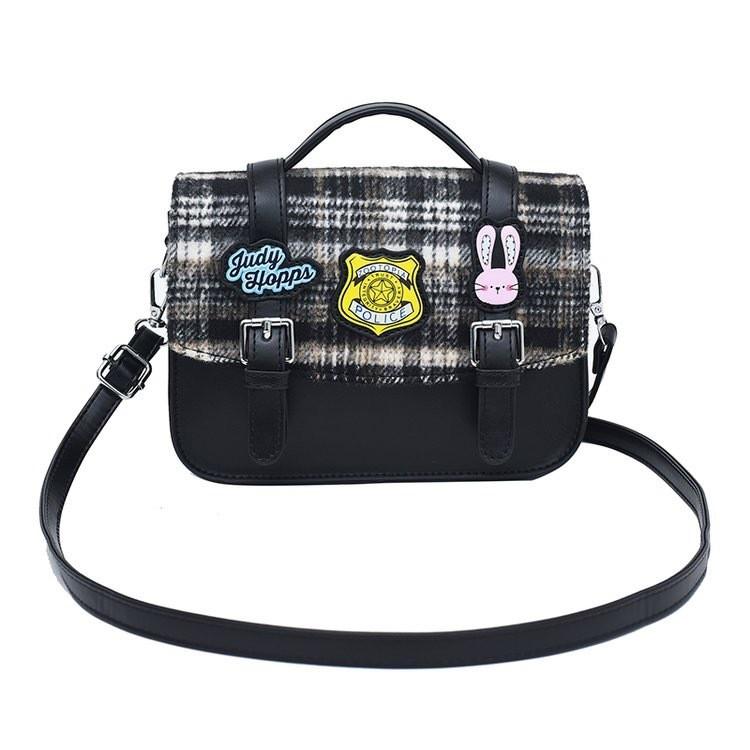 

Retro Plaid Backpack For Women Men With Pu Material And Cute Bunny Design For Daily Use Black