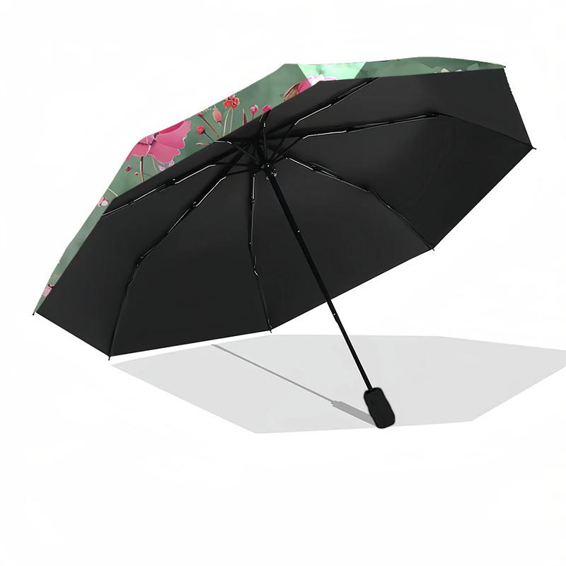 1PC Floral Pattern Umbrella-8-Rib Reinforced, Automatic Open, Lightweight & Durable, Fashion Accessory for Outdoor, Beach L0345