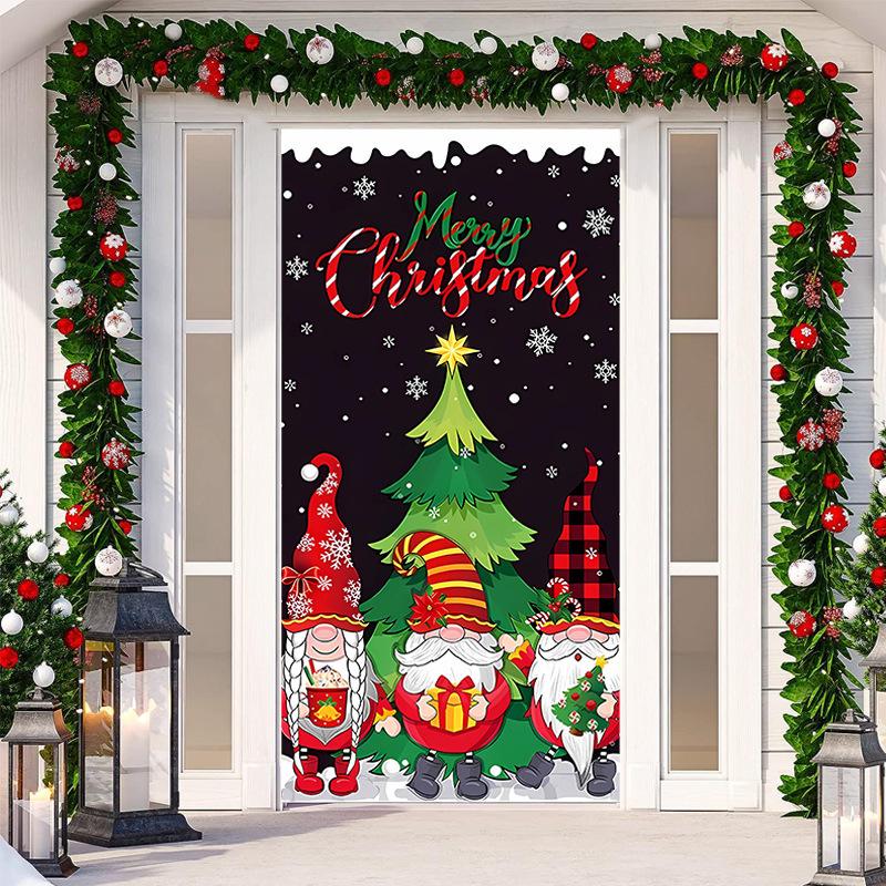 Christmas Door Tapestry: Hanging Cloth Decoration for Festivals & Parties