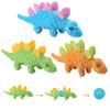 2 In 1 Dinosaur Soft Shell Plush Dog Toys for Small Large Dogs Interactive Squeaky Dogs Toy Sounding Pape Chew Tooth Toy