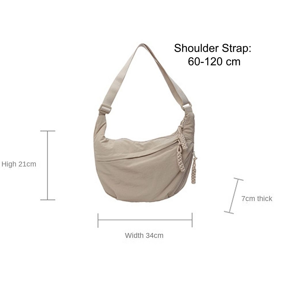 Versatile Canvas Crossbody Bags Large Capacity Lightweight Sports Hobos Bag Solid Color Korean Simplified Shoulder Bag Women
